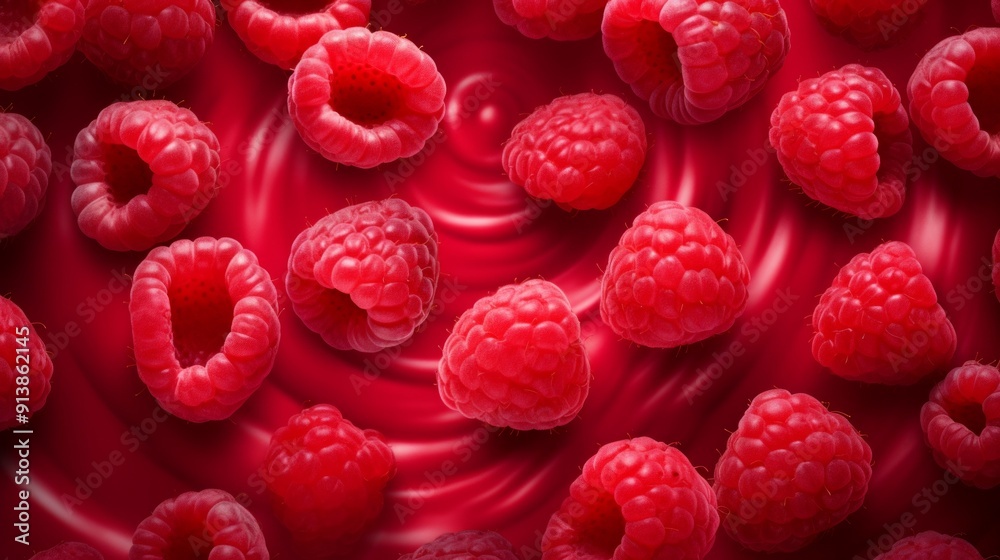 Lots of fresh raspberries. ai generated art image Lots of fresh raspberries. ai generated art image