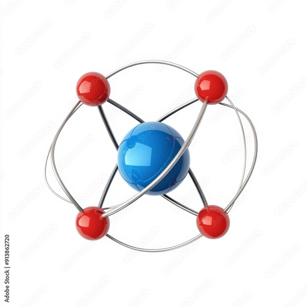 Simplified Atom Model Clipart for Educational Use Isolated on White Background Simplified Atom Model Clipart for Educational Use Isolated on White Background