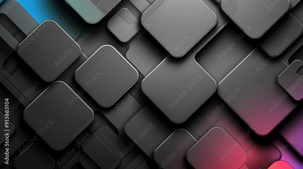 Black white dark gray abstract background. Geometric pattern shape.  Black and white tiled concrete background with white grout,