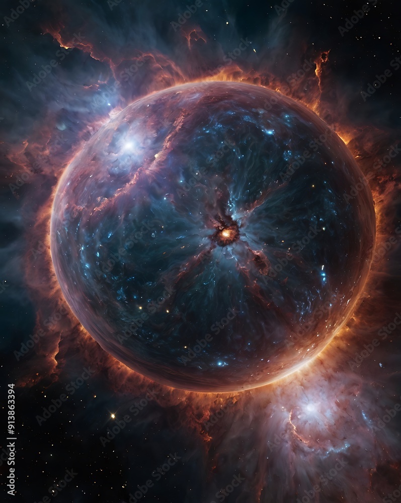Obraz premium Abstract background of endless space full of nebulas, supernovas and stars on a colorful design, astronomical illustration wallpaper