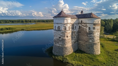 Kirillo-Belozersky monastery tower near Kirillov, Russia. photo