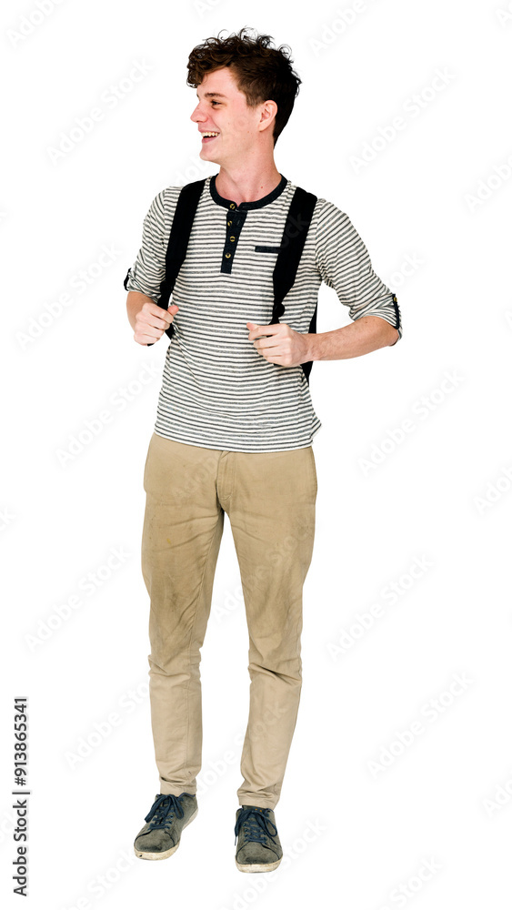 Fototapeta premium Smiling student png, teenage boy, transparent background