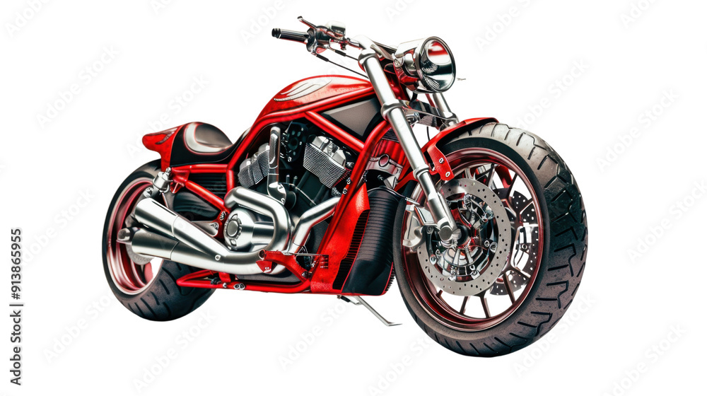 Red motorcycle on transparent background Red motorcycle on transparent background