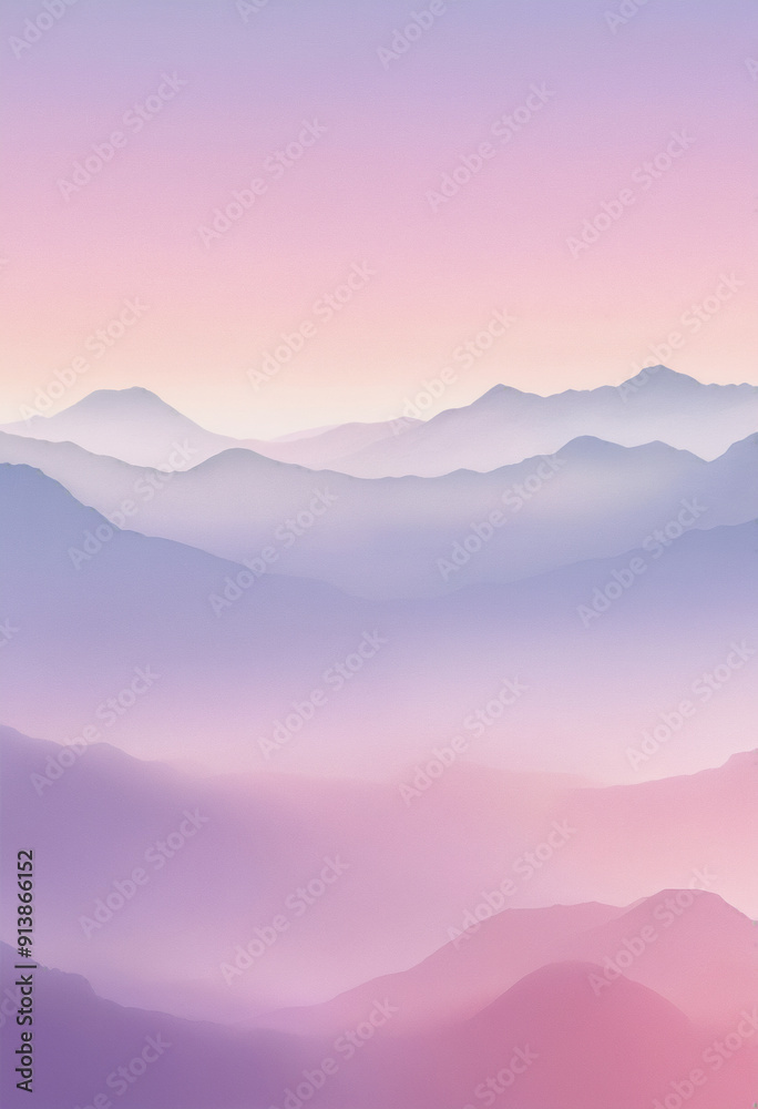 Fototapeta premium pastel pink sky and mountains background with free space
