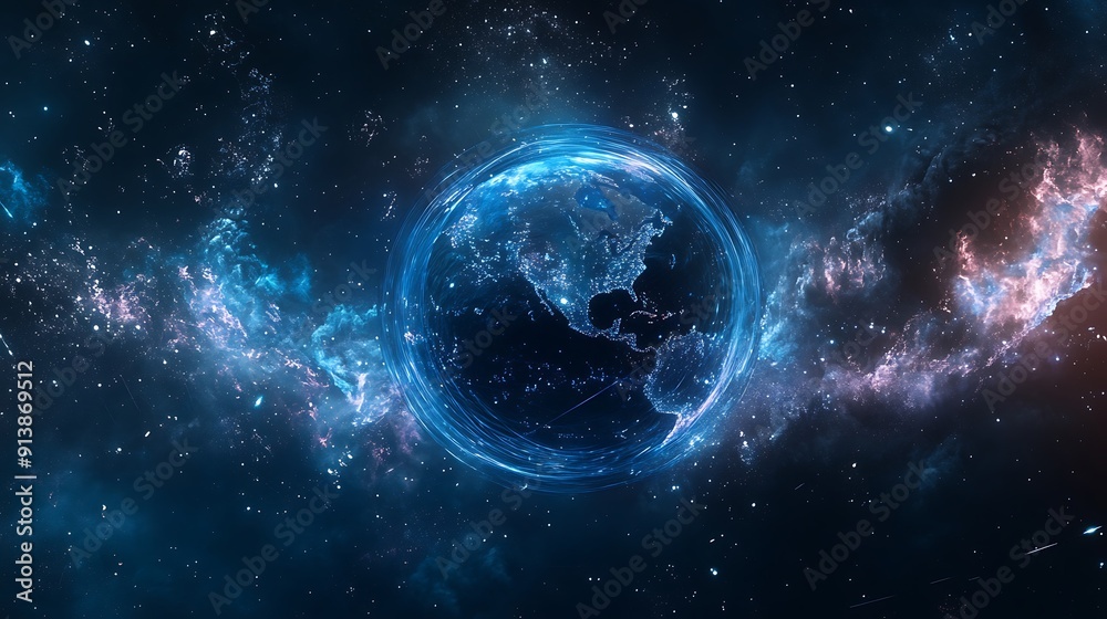 Fototapeta premium Earth in the Cosmos, Digital Artwork