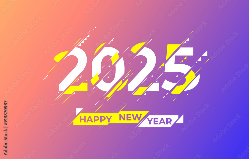 Happy New Year elegant design of colored 2025 logo numbers. Typography for 2025 save the date luxury designs and new year celebration invite. Vector illustration. Happy New Year elegant design of colored 2025 logo numbers. Typography for 2025 save the date luxury designs and new year celebration invite. Vector illustration.