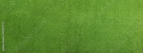 Green artificial grass as background, banner design