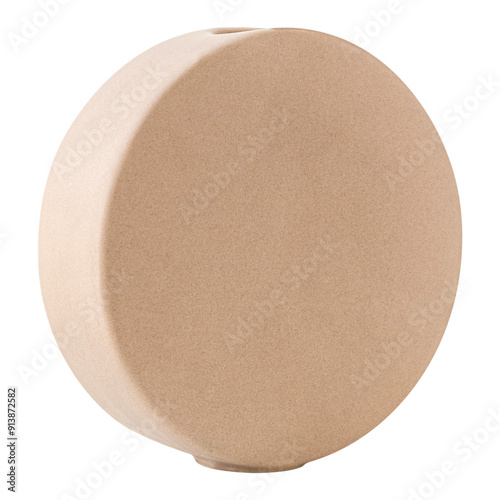 Pastel matt beige circle vase design element