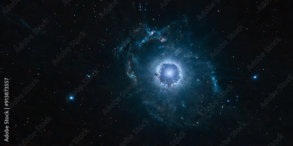 Abstract background of endless space full of nebulas, supernovas and stars on a colorful design, astronomical illustration wallpaper