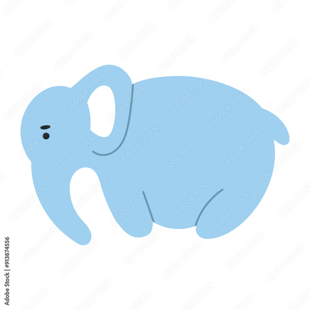 Cute blue animal in hand draw flat style.Elephant isolated on white background. Vector illustration.Kids, childish graphic. Farm, wild, zoo, forest animals.Cartoon. Cute blue animal in hand draw flat style.Elephant isolated on white background. Vector illustration.Kids, childish graphic. Farm, wild, zoo, forest animals.Cartoon.