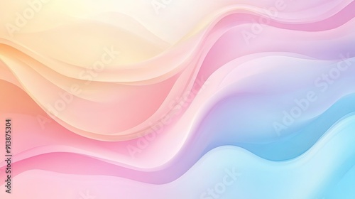 Abstract pastel wavy background in peach and blue tones