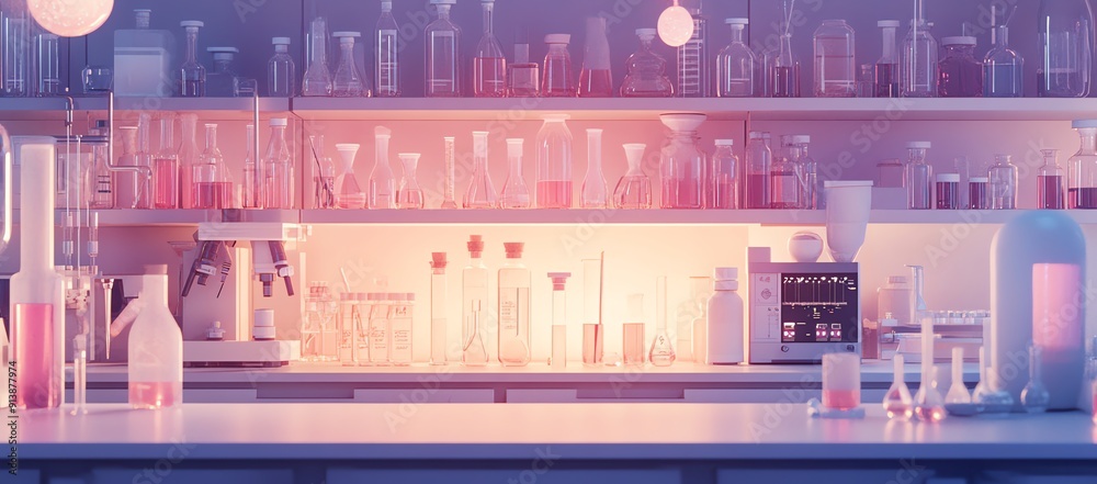 Laboratory with Assorted Glassware and Equipment