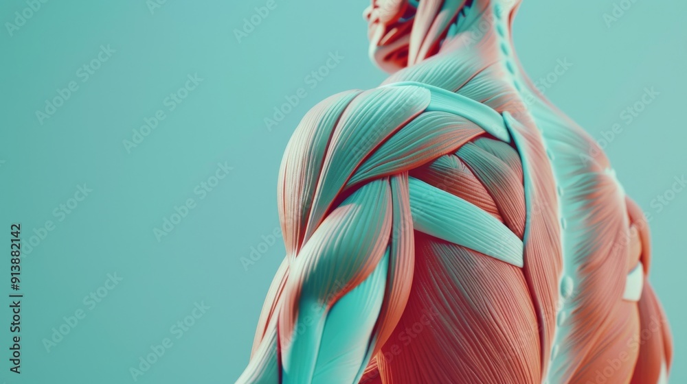 An anatomical model showcases detailed muscle structures, emphasizing the complexity and beauty of the human body's internal architecture. An anatomical model showcases detailed muscle structures, emphasizing the complexity and beauty of the human body's internal architecture.