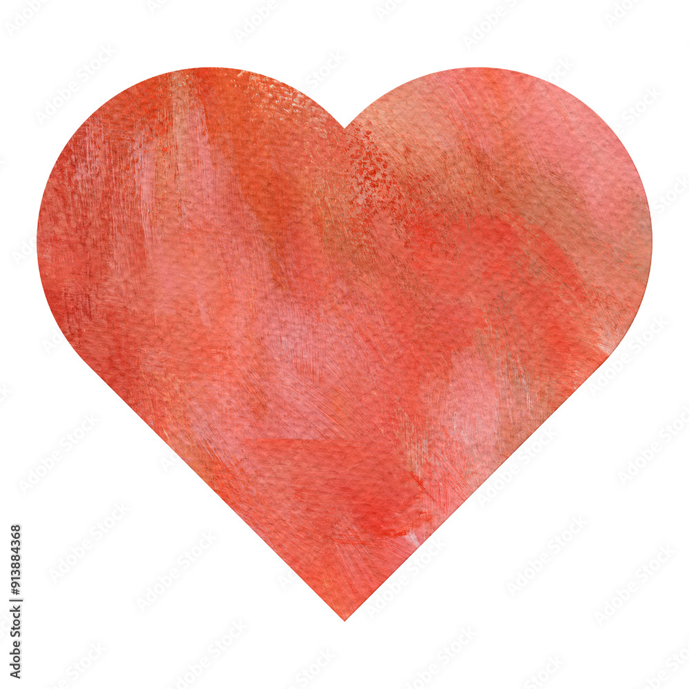 Watercolor textured paper heart shaped sticker design element Watercolor textured paper heart shaped sticker design element