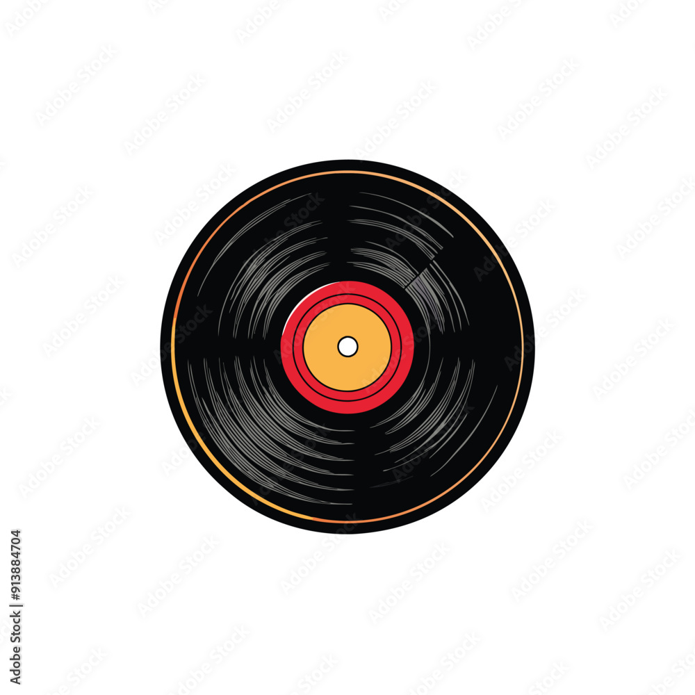 Obraz premium Retro vinyl record concept logo