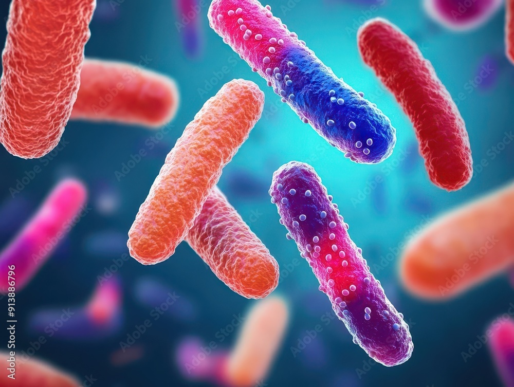 Artistic portrayal of bacteria enhancing the immune system, Immune Boosting Probiotics, illustrating health benefits Artistic portrayal of bacteria enhancing the immune system, Immune Boosting Probiotics, illustrating health benefits