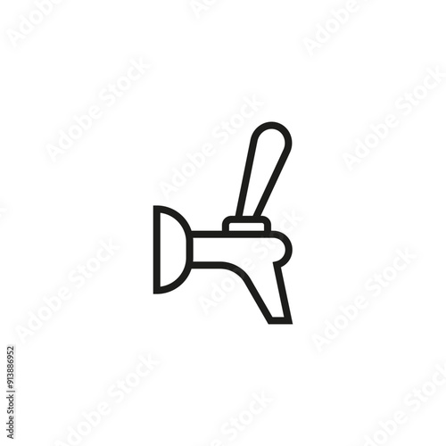 Beer tap icon with handle. Element of beer pump. Vector illustration on white background.	