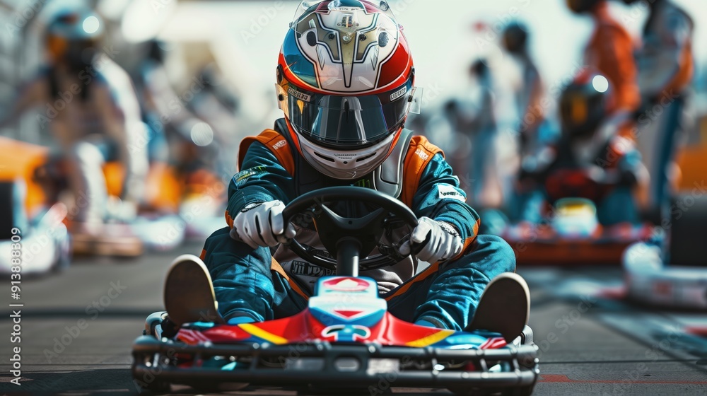 A Kart Racer Ready for the Starting Line A Kart Racer Ready for the Starting Line
