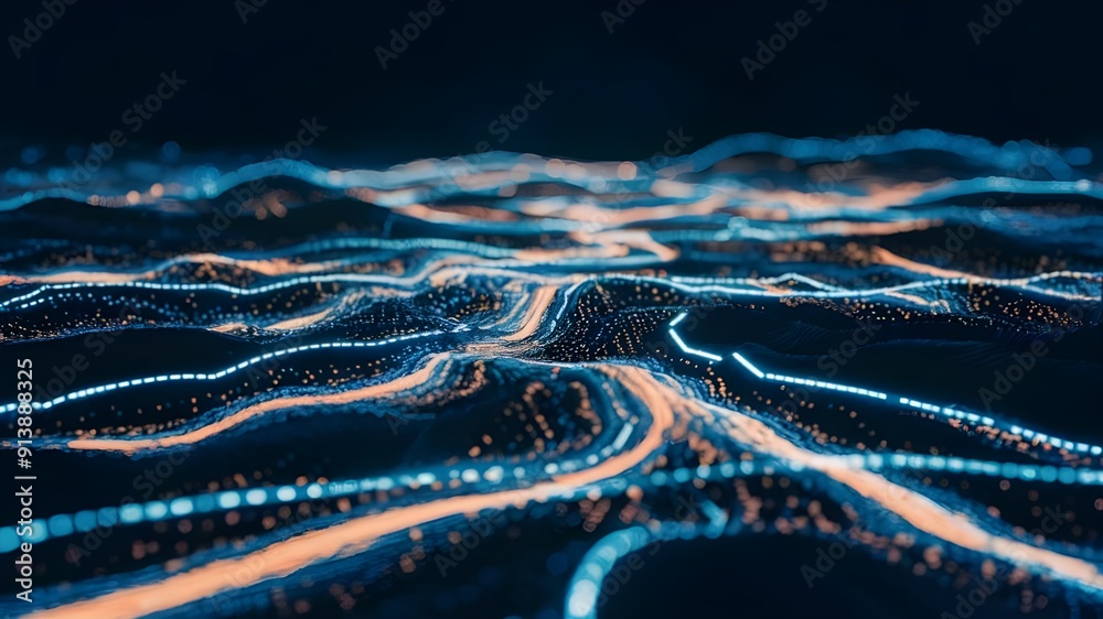 Radiant Dots Forming Digital Landscape of Dynamic Data Flow Radiant Dots Forming Digital Landscape of Dynamic Data Flow