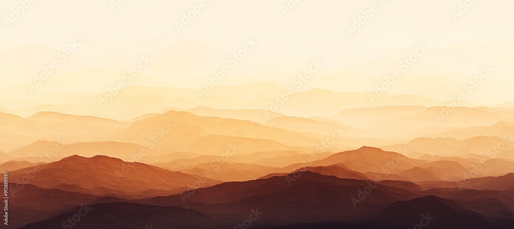 The mountains are covered in a golden hue, creating a serene The mountains are covered in a golden hue, creating a serene