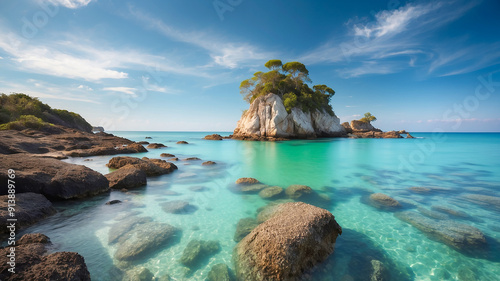 Beautiful beaches, emerald sea and islands in the sea.