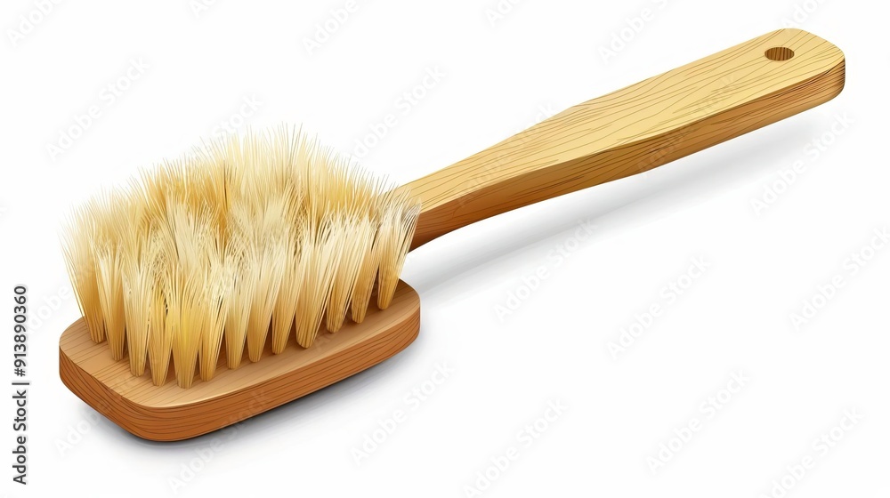 A natural bamboo brush with soft bristles, perfect for various cleaning tasks and eco-friendly home care. A natural bamboo brush with soft bristles, perfect for various cleaning tasks and eco-friendly home care.