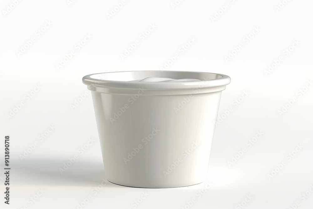 A simple white ceramic pot, perfect for planting flowers or decoration in any indoor or outdoor space. A simple white ceramic pot, perfect for planting flowers or decoration in any indoor or outdoor space.