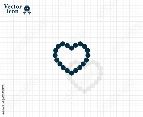 Dark colored vector icon with shadow on a light checkered background