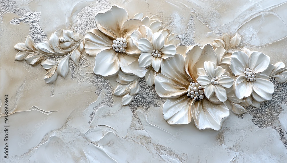 A painting of flowers with a white background A painting of flowers with a white background