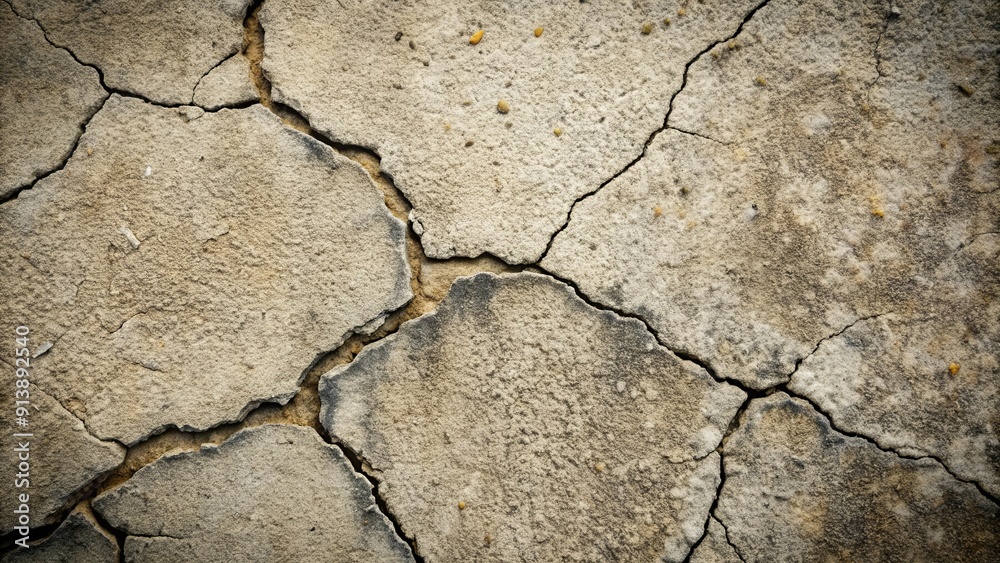 Obraz premium Cracked concrete surface with intricate patterns and textures, cracked, concrete, surface, texture, intricate, patterns, abstract