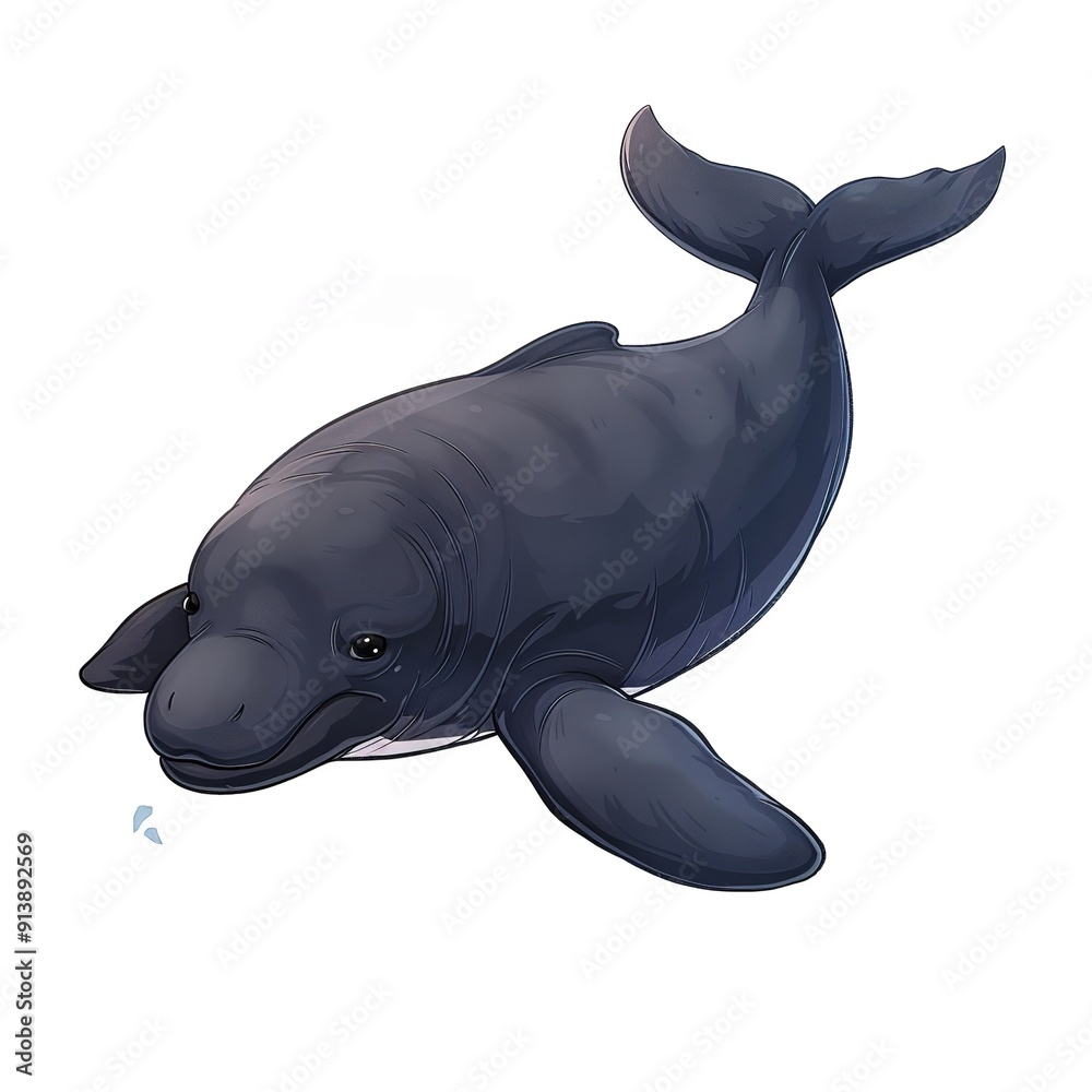 Fototapeta premium Dugong Darkness element fantasy cartoon isolated whitebackground 16:9