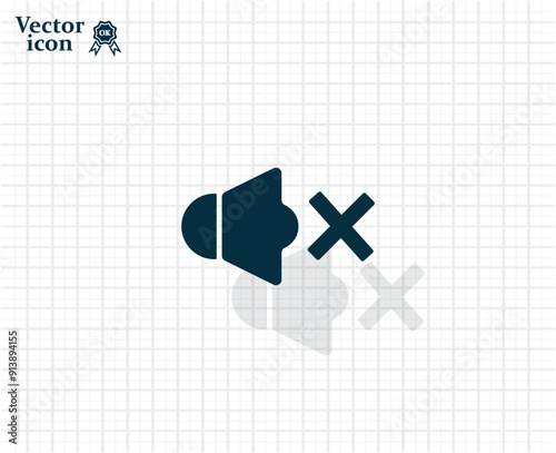 Dark colored vector icon with shadow on a light checkered background