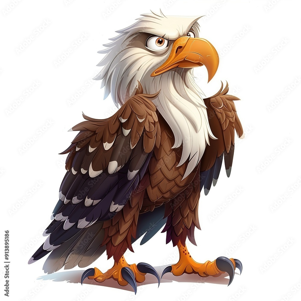 Fototapeta premium Eagle spy fantasy animal cartoon isolated whitebackground 16:9