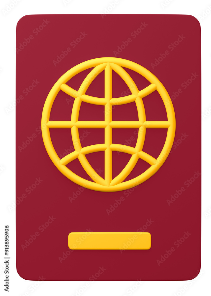 Red passport png sticker, travel 3D cartoon transparent background Red passport png sticker, travel 3D cartoon transparent background