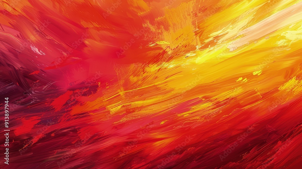 An abstract expressionist wallpaper design, with broad, sweeping brush strokes in bold reds, oranges, and yellows, evoking the fiery beauty of a sunset. An abstract expressionist wallpaper design, with broad, sweeping brush strokes in bold reds, oranges, and yellows, evoking the fiery beauty of a sunset.