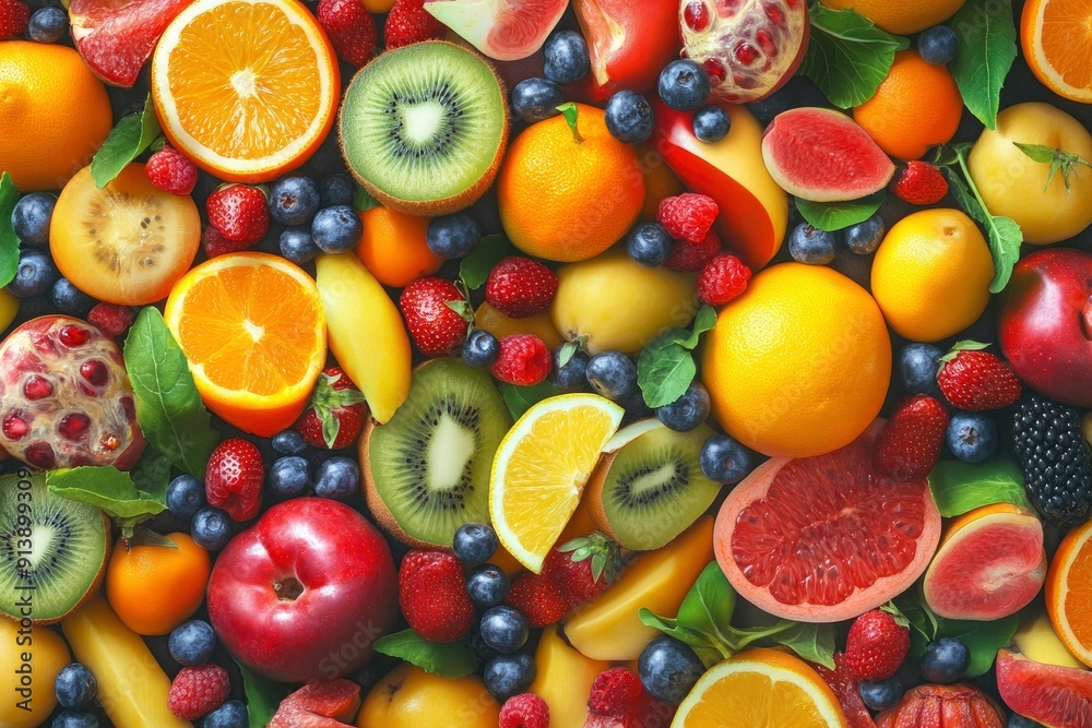 Background of fruits, vegetables and berries. Fresh food, ai Background of fruits, vegetables and berries. Fresh food, ai