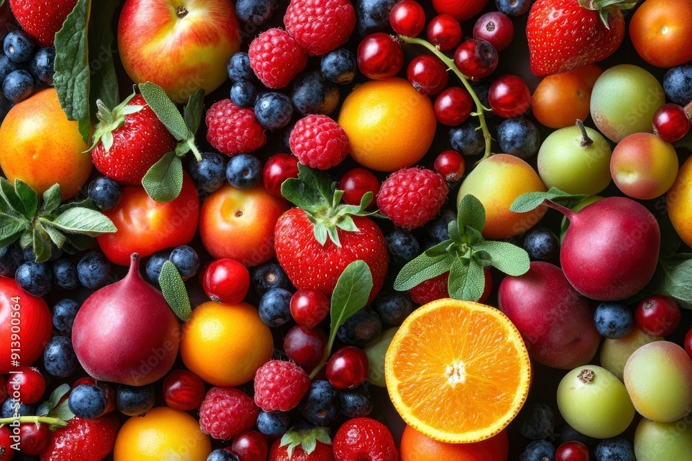 Background of fruits, vegetables and berries. Fresh food , ai Background of fruits, vegetables and berries. Fresh food , ai