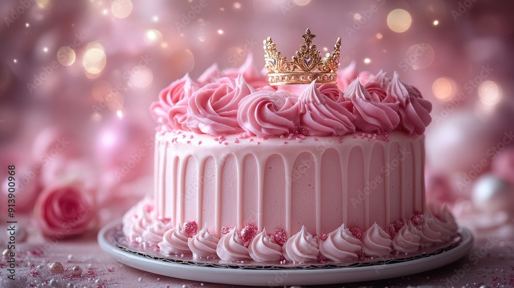 Chic Princess Themed Birthday Cake in Soft Pastel Buttercream Chic Princess Themed Birthday Cake in Soft Pastel Buttercream