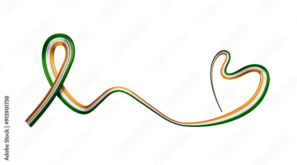 National flag of the India in the shape of a heart 3d illustration
National flag of the India in the shape of a heart 3d illustration