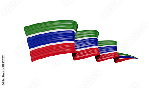Free Download Gambia Flag ribbon style isolated white background 3d illustration
 - GFXLoad
