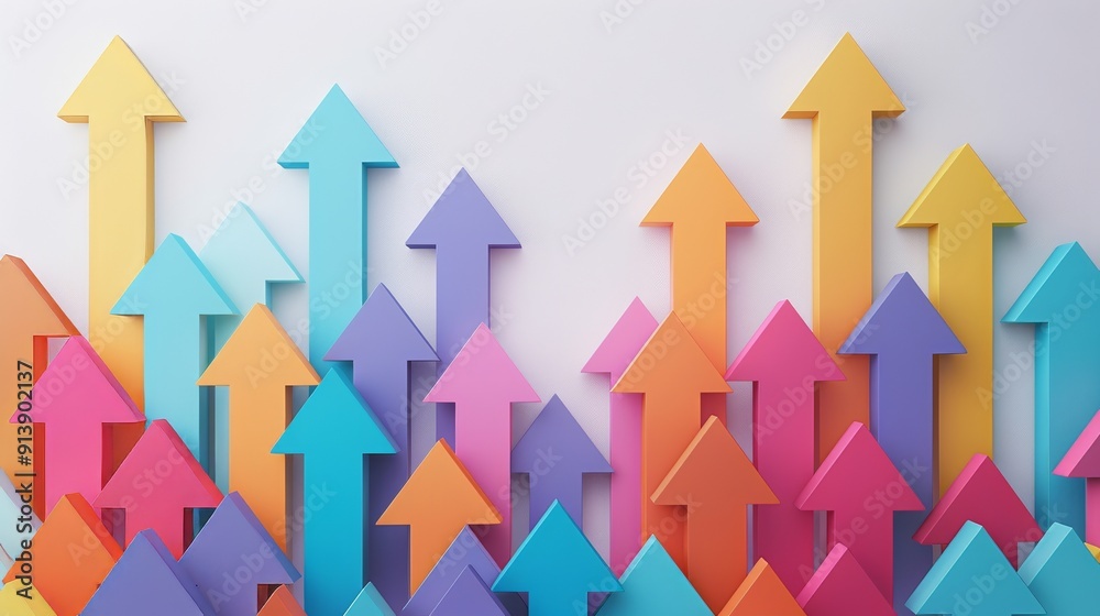 background of multicolored arrows pointing upwards background of multicolored arrows pointing upwards