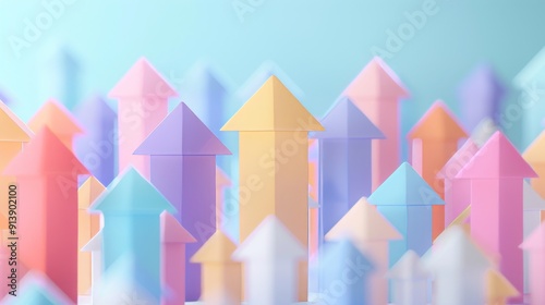 background of multicolored arrows pointing upwards