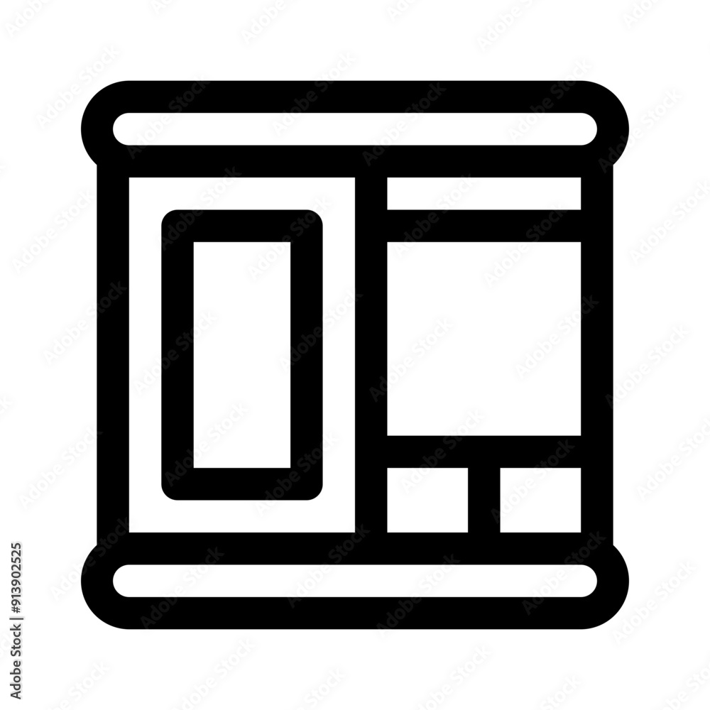 Wardrobe Line Icon. Single icon, line vector icon Wardrobe Line Icon. Single icon, line vector icon