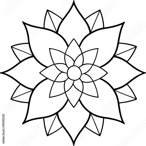 liner art mandala flower vector style