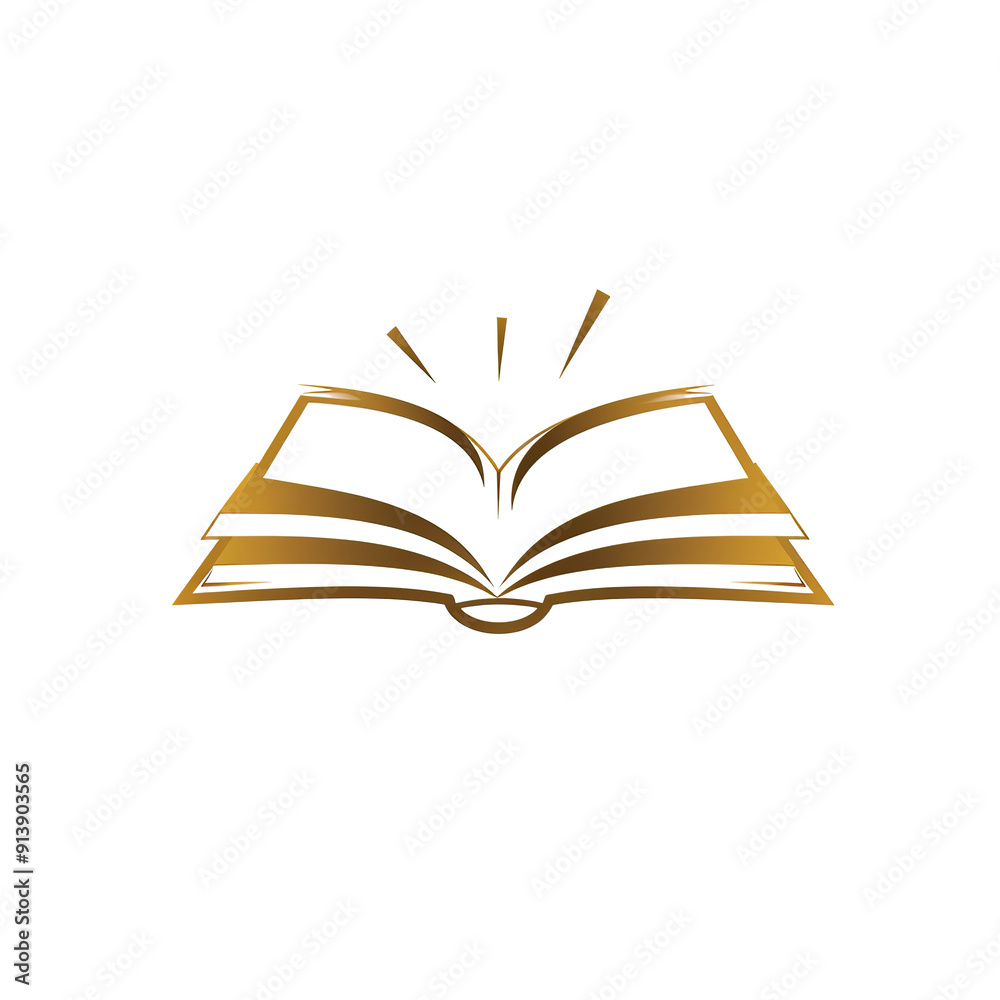 A golden open book with rays of light emanating from it, generative ai image A golden open book with rays of light emanating from it, generative ai image