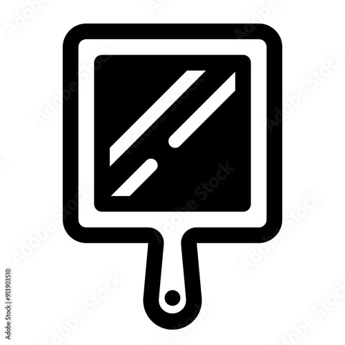 Hand Mirror Glyph Icon. Single icon, glyph vector icon