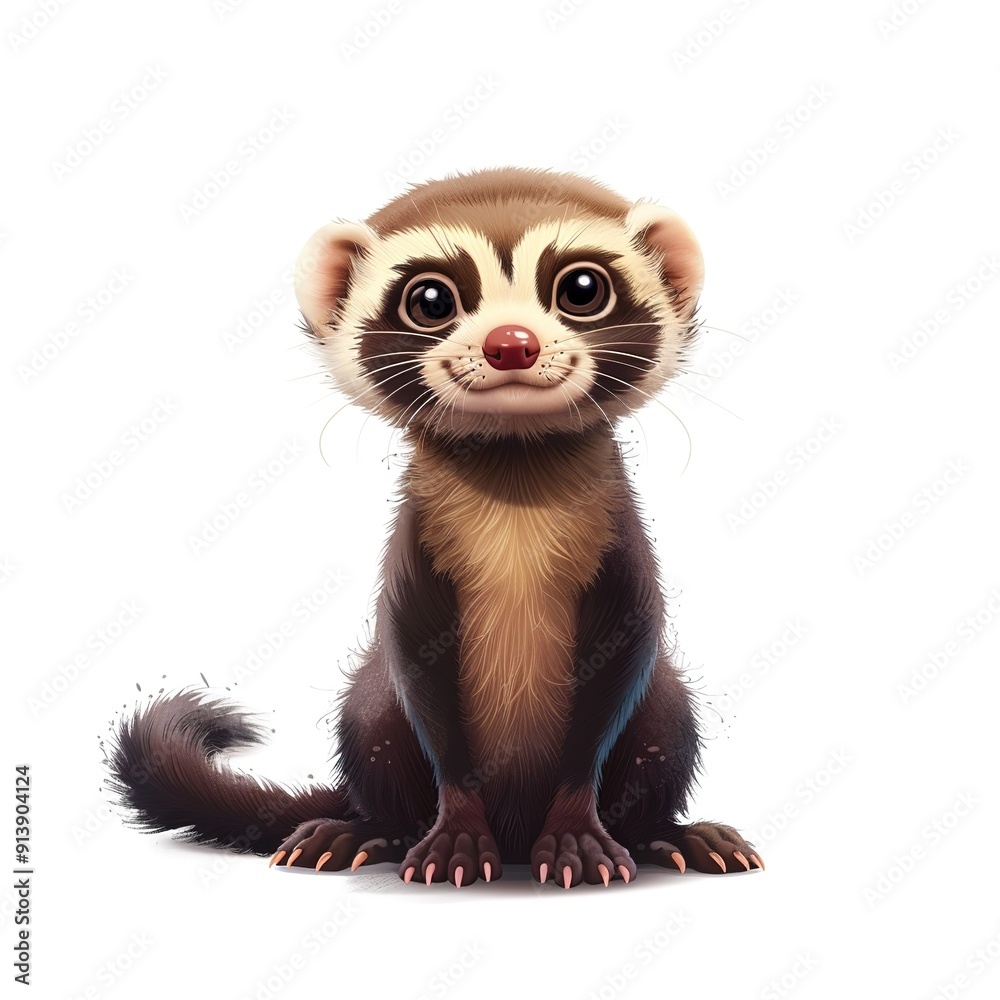 Ferret spy fantasy animal cartoon isolated whitebackground 16:9 Ferret spy fantasy animal cartoon isolated whitebackground 16:9