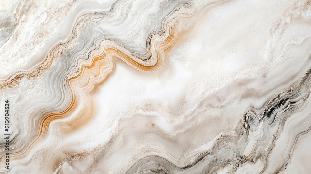 White Marble with Grey and Orange Veins