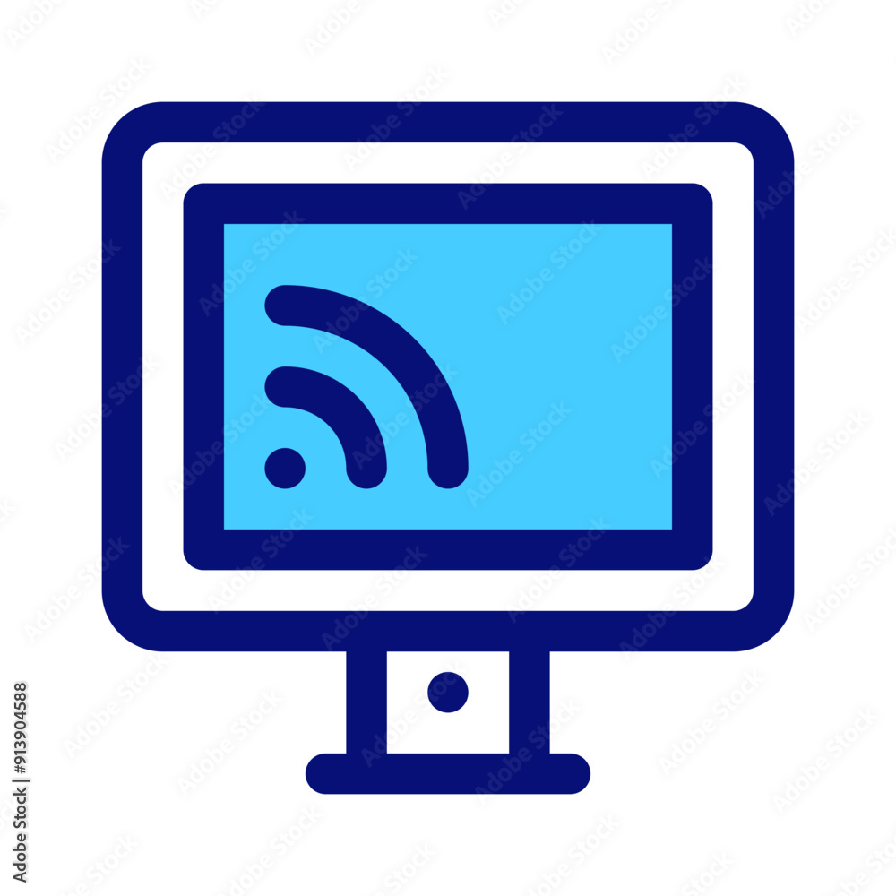 Smart Tv Mixed Icon. Single icon, line and colored vector icon Smart Tv Mixed Icon. Single icon, line and colored vector icon