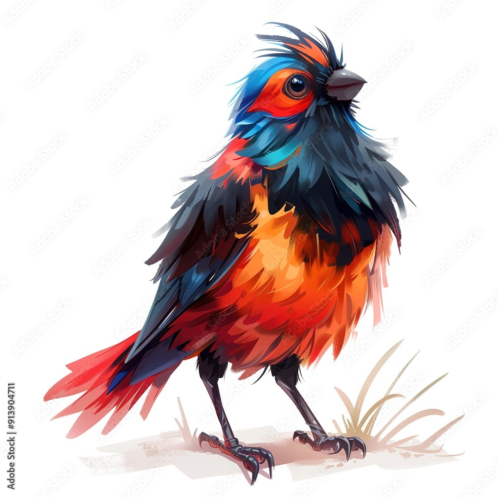 Finch murderer fantasy animal cartoon isolated whitebackground 16:9 Finch murderer fantasy animal cartoon isolated whitebackground 16:9